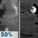 Tonight: A 50 percent chance of showers and thunderstorms before midnight.  Mostly cloudy, with a low around 64. East wind 5 to 10 mph becoming north after midnight.  New precipitation amounts of less than a tenth of an inch, except higher amounts possible in thunderstorms. 