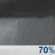 Monday Night: Showers likely and possibly a thunderstorm before midnight, then scattered showers.  Cloudy, with a low around 53. South wind 10 to 15 mph becoming northeast 5 to 10 mph after midnight.  Chance of precipitation is 70%.